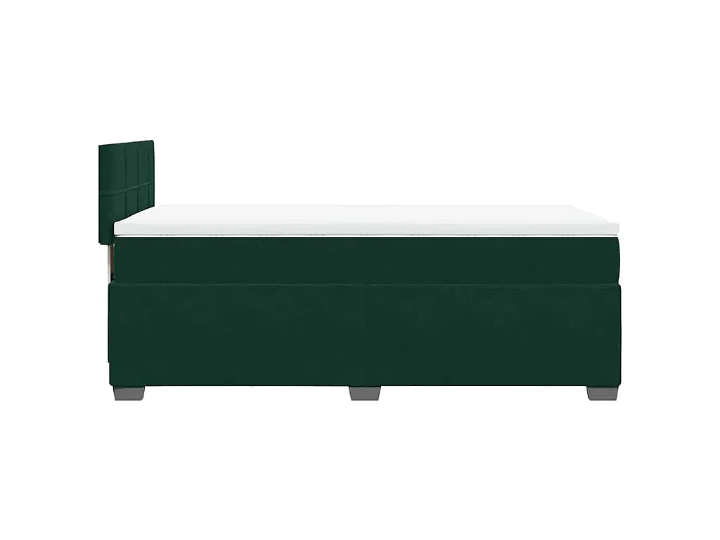 Cama box spring con colchón terciopelo verde oscuro 90x190 cm
