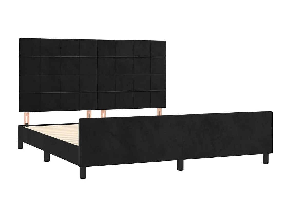 Estrutura de cama sem colchão 160x200 cm veludo preto
