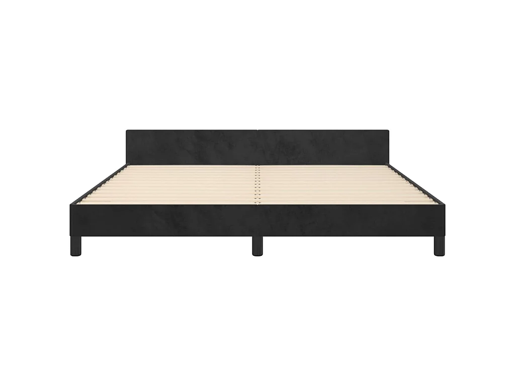 Estrutura de cama sem colchão 160x200 cm veludo preto