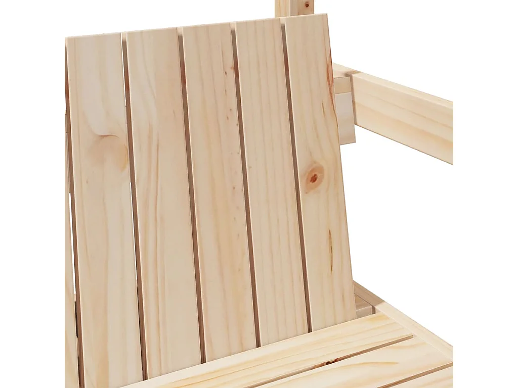 Conjunto de cama e banco com telhado 100x200 cm pinho maciço