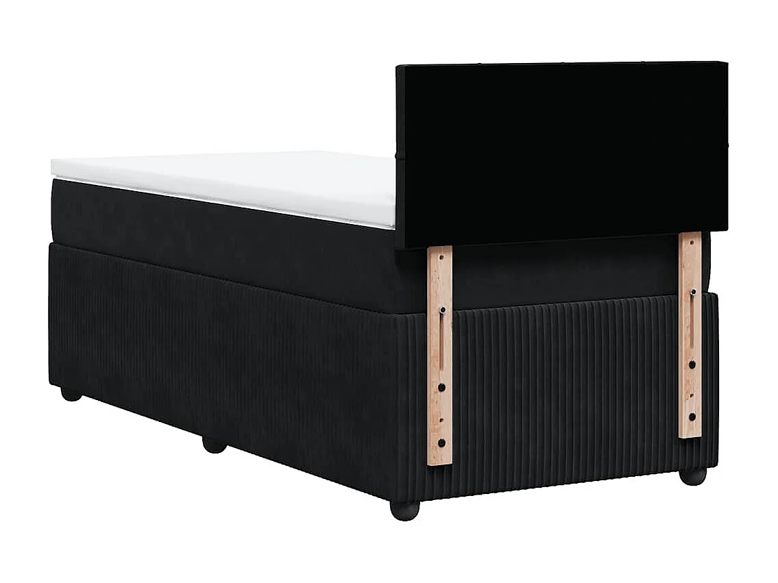Boxspringbett mit Matratze Schwarz 80x200 cm Samt