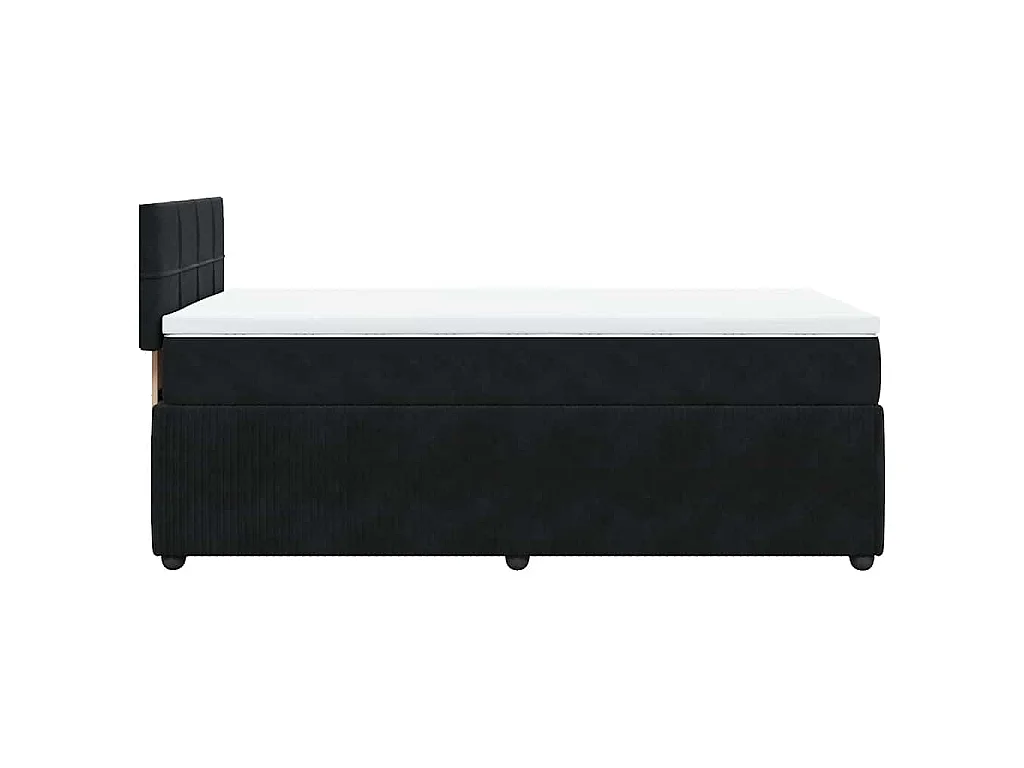 Sommier à lattes de lit et matelas Noir 80x200 cm Velours