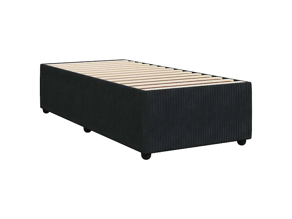 Sommier à lattes de lit et matelas Noir 80x200 cm Velours