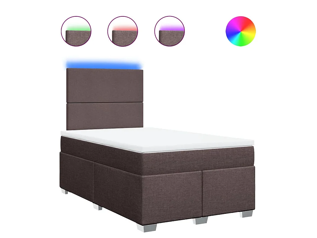 Boxspringbett mit Matratze Dunkelbraun 120x200 cm Stoff