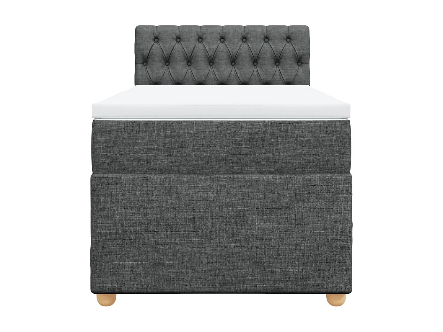 Cama com molas/colchão 90x190 cm tecido cinza-escuro