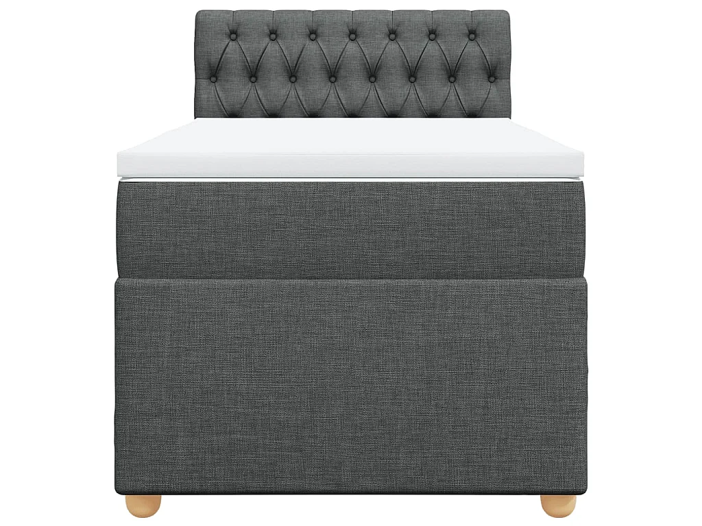 Boxspringbett mit Matratze Dunkelgrau 90x190 cm Stoff