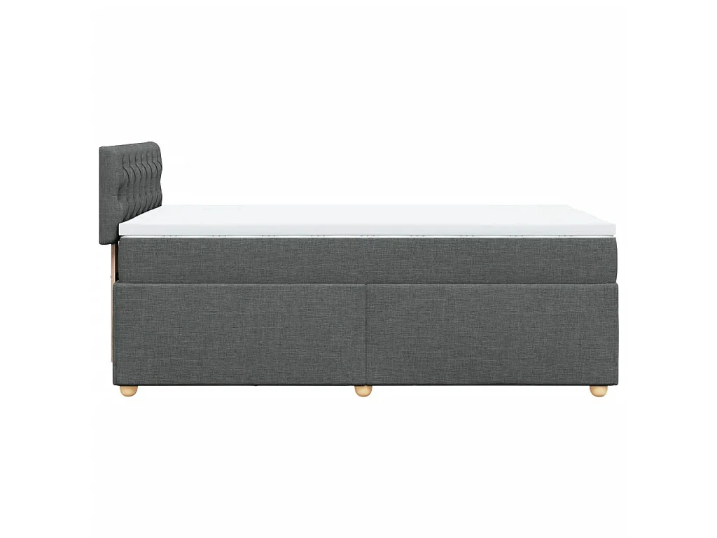 Boxspringbett mit Matratze Dunkelgrau 90x190 cm Stoff