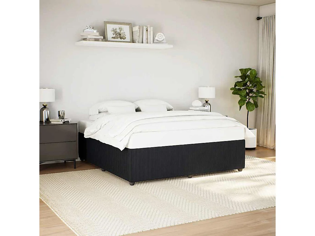 Cadre de lit sans matelas noir 180x200 cm velours