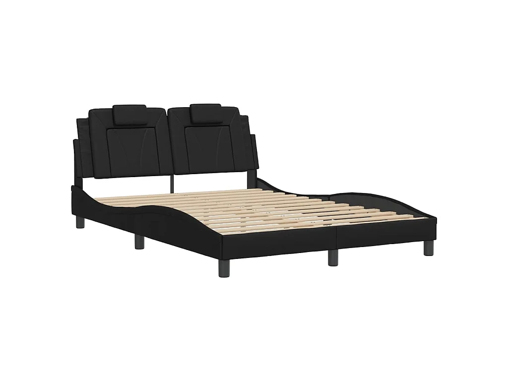 Estrutura de cama Viana com LED sem colchão 140x200cm preto