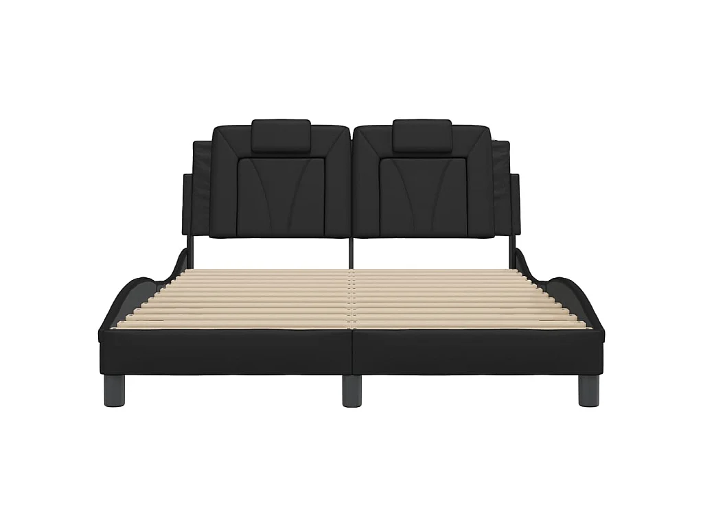Estrutura de cama Viana com LED sem colchão 140x200cm preto