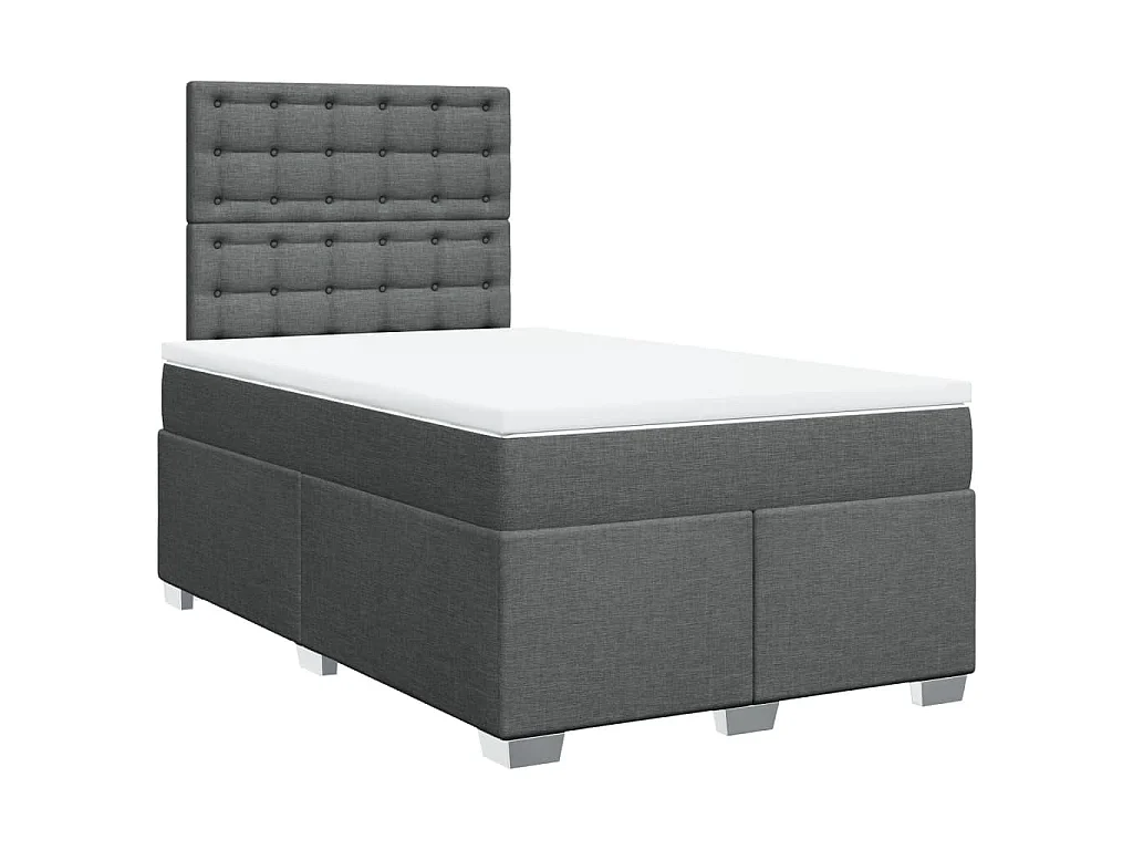 Boxspringbett mit Matratze Dunkelgrau 120x190 cm Stoff
