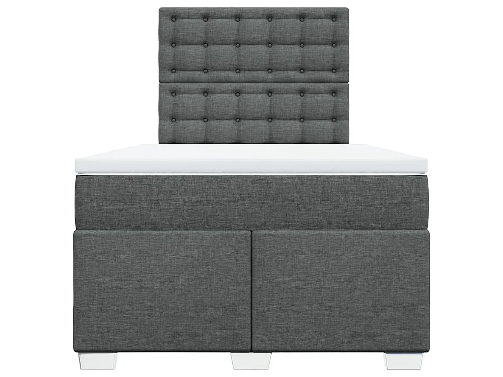 Boxspringbett mit Matratze Dunkelgrau 120x190 cm Stoff