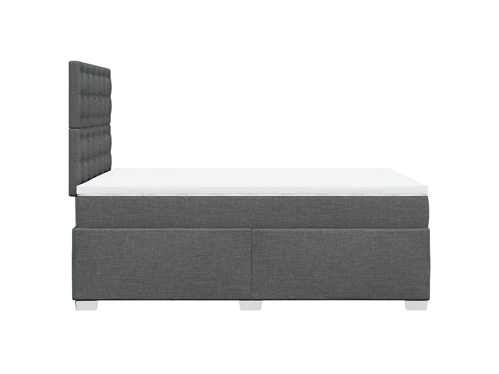 Boxspringbett mit Matratze Dunkelgrau 120x190 cm Stoff