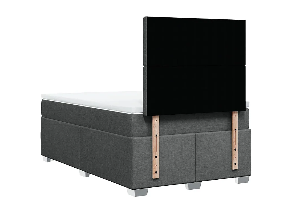 Boxspringbett mit Matratze Dunkelgrau 120x190 cm Stoff
