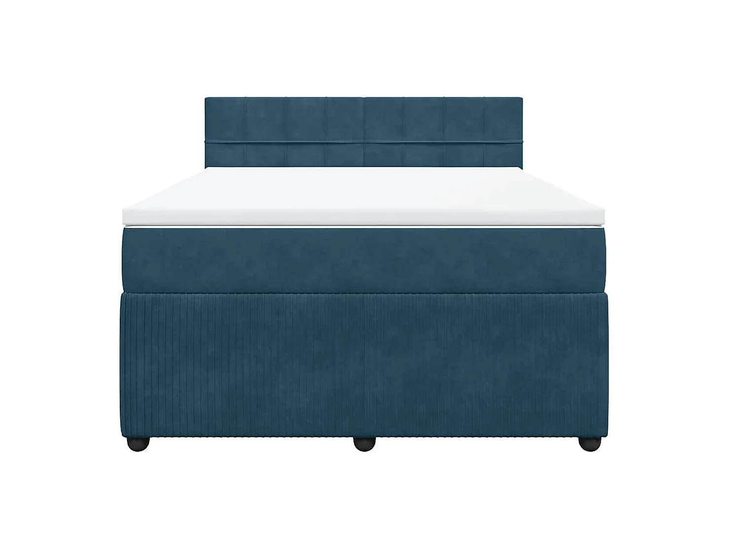 Boxspring met matras fluweel blauw 160x200 cm