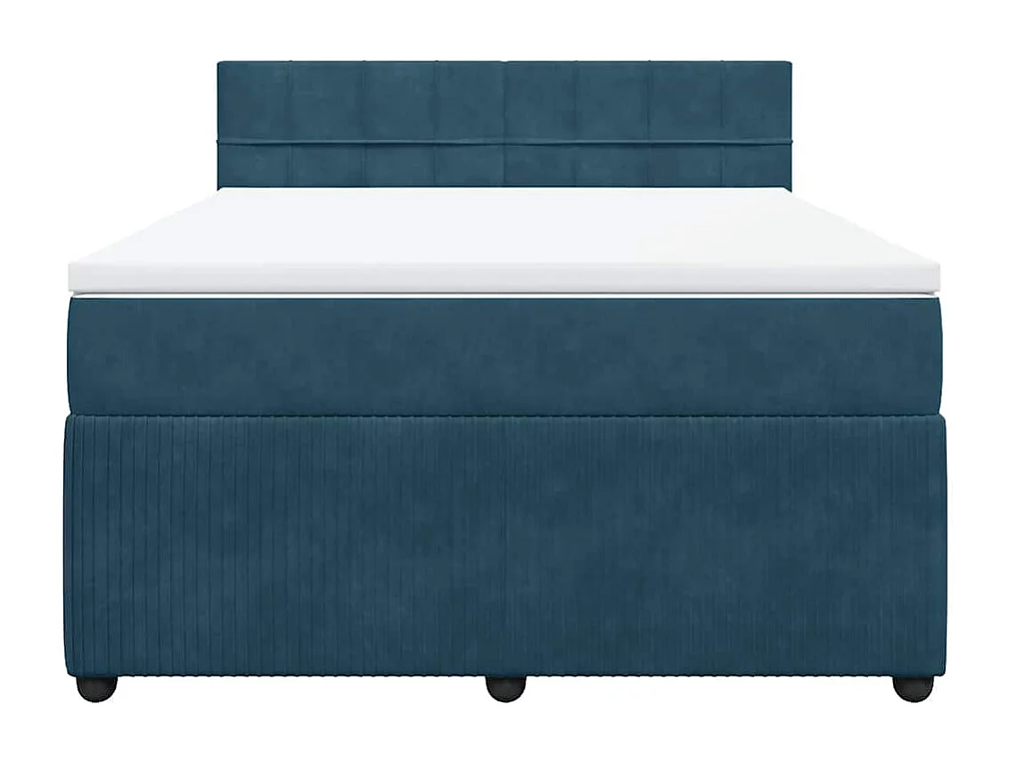 Boxspring met matras fluweel blauw 160x200 cm