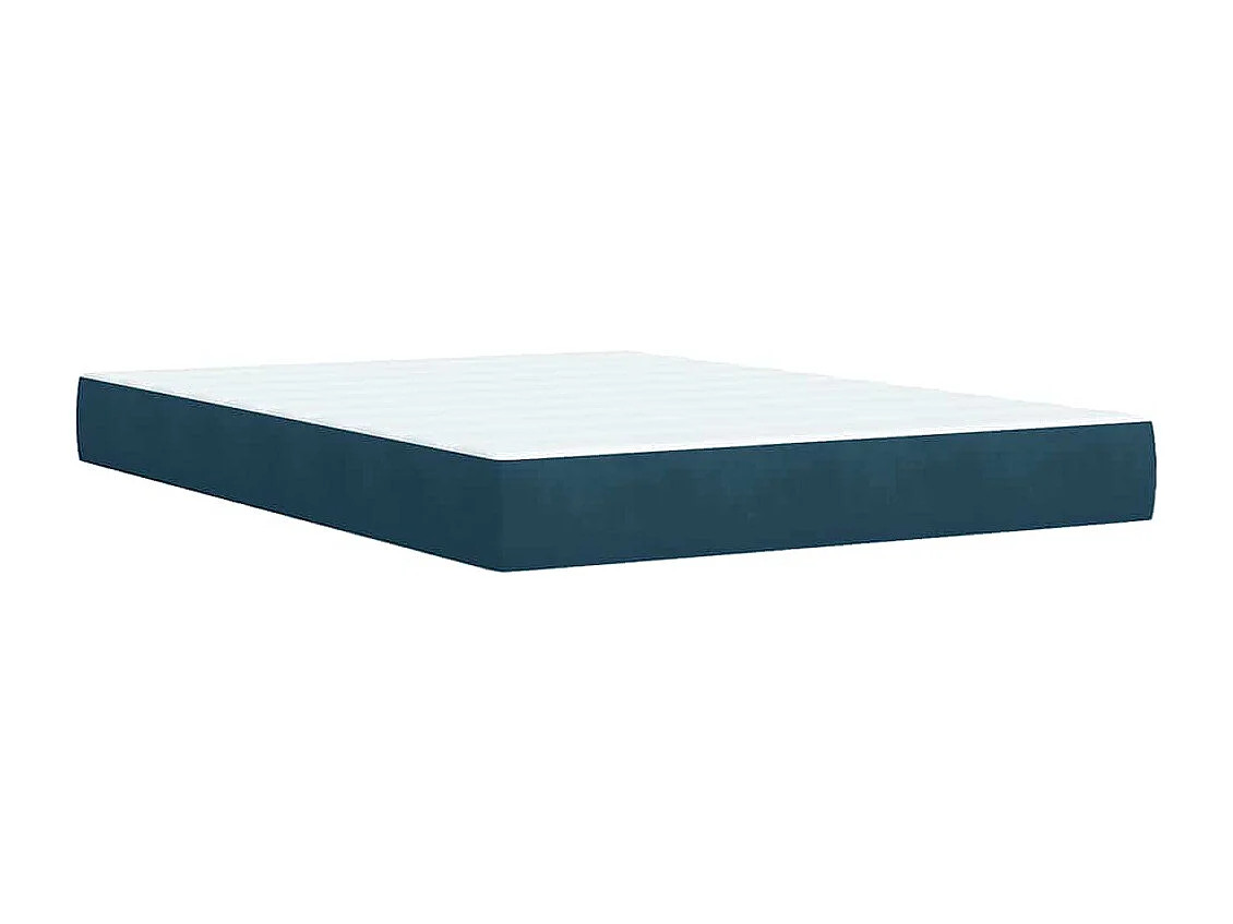 Boxspring met matras fluweel blauw 160x200 cm