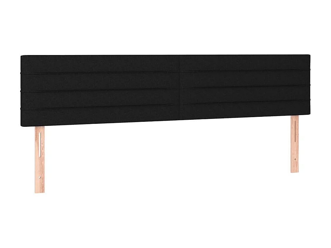 Sommier à lattes de lit matelas et LED noir 120x190 cm tissu