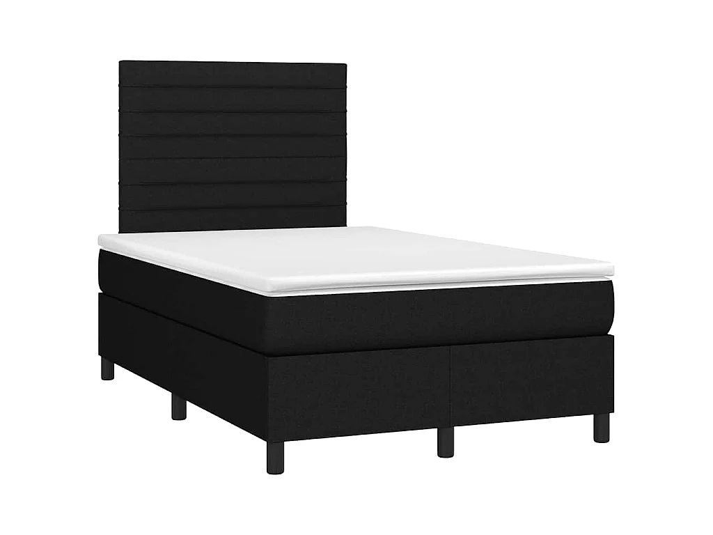 Boxspring met matras en LED stof zwart 120x190 cm