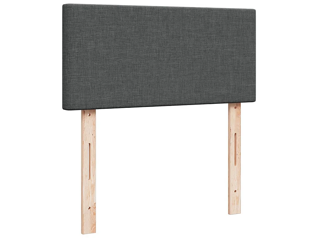 Cama com molas/colchão 100x200 cm tecido cinza-escuro