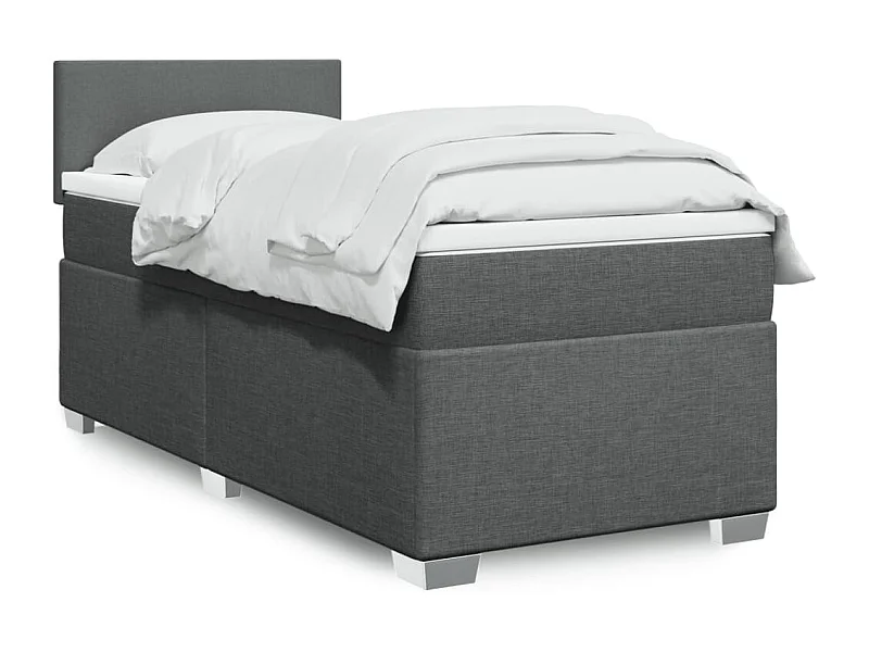 Boxspringbett mit Matratze Dunkelgrau 100x200 cm Stoff