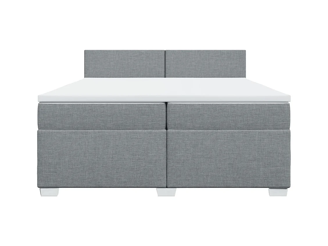 Sommier à lattes de lit avec matelas Gris clair 200x200cm Tissu