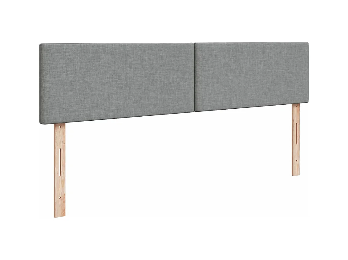 Sommier à lattes de lit avec matelas Gris clair 200x200cm Tissu
