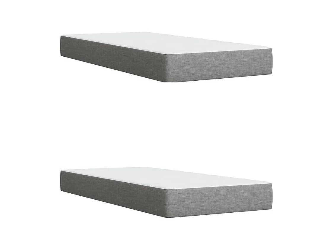 Sommier à lattes de lit avec matelas Gris clair 200x200cm Tissu
