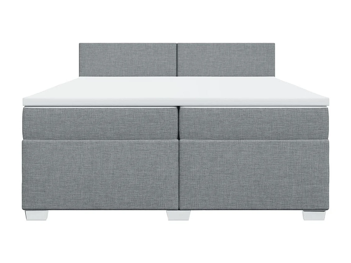 Boxspring met matras stof lichtgrijs 200x200 cm