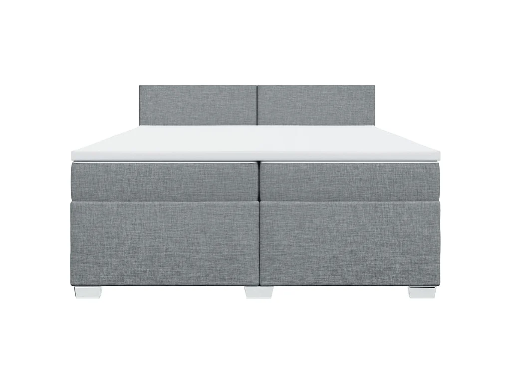 Giroletto a Molle con Materasso Grigio Chiaro 200x200cm Tessuto