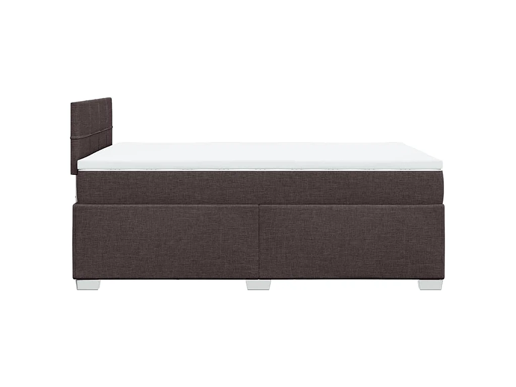 Cama box spring con colchón tela marrón oscuro 120x200 cm