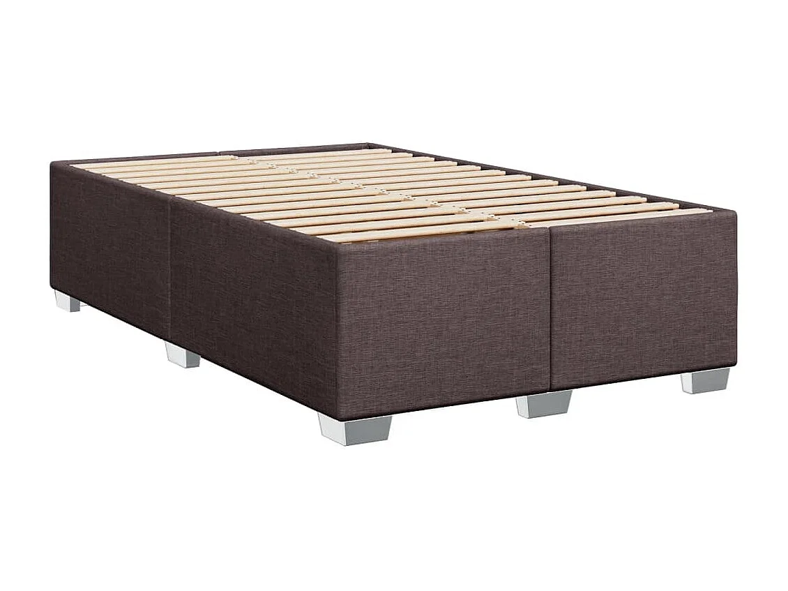 Cama box spring con colchón tela marrón oscuro 120x200 cm