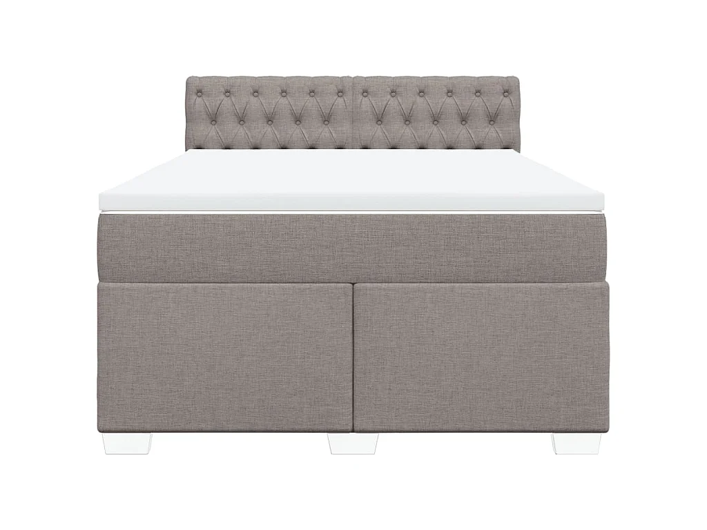 Sommier à lattes de lit avec matelas Taupe 160x200 cm Tissu