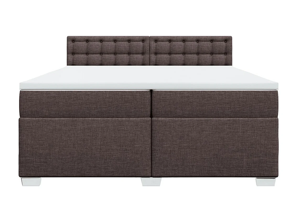 Boxspringbett mit Matratze Dunkelbraun 200x200 cm Stoff