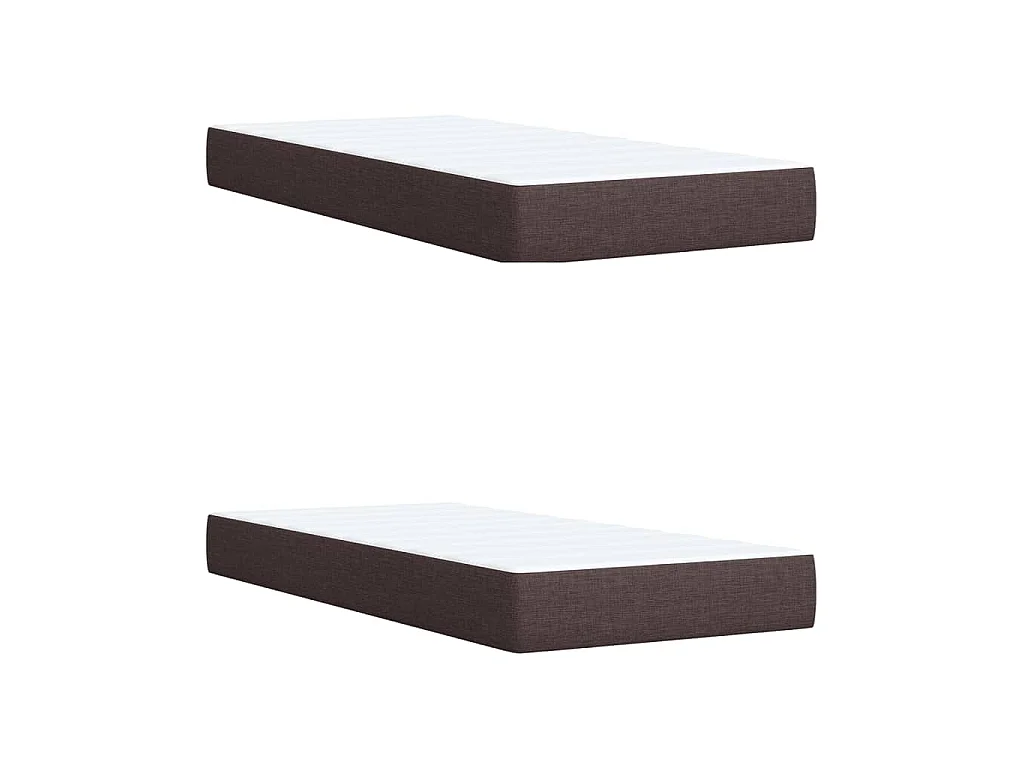Cama box spring con colchón tela marrón oscuro 200x200 cm