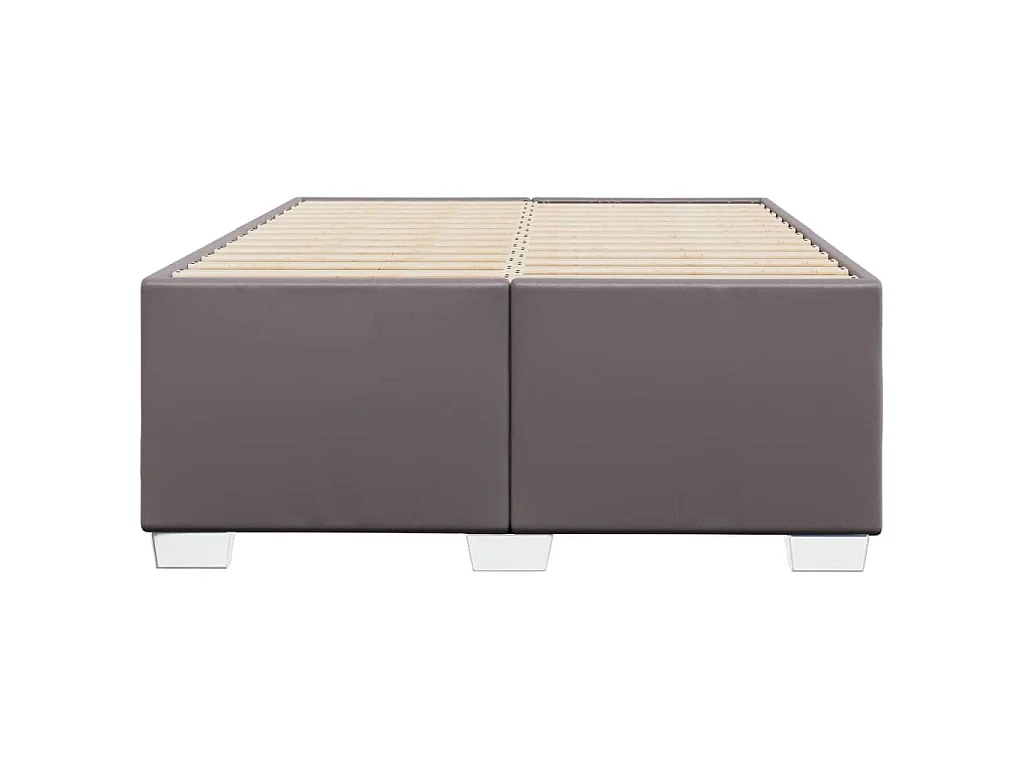 Estructura de cama sin colchón cuero sintético gris 120x200 cm