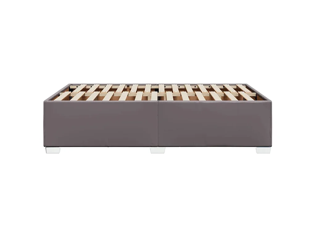 Estructura de cama sin colchón cuero sintético gris 120x200 cm