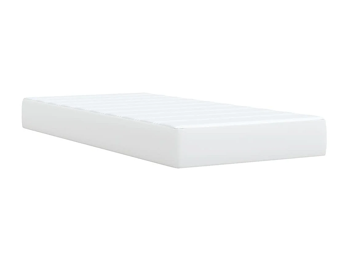 Cama box spring con colchón cuero sintético blanco 100x200 cm