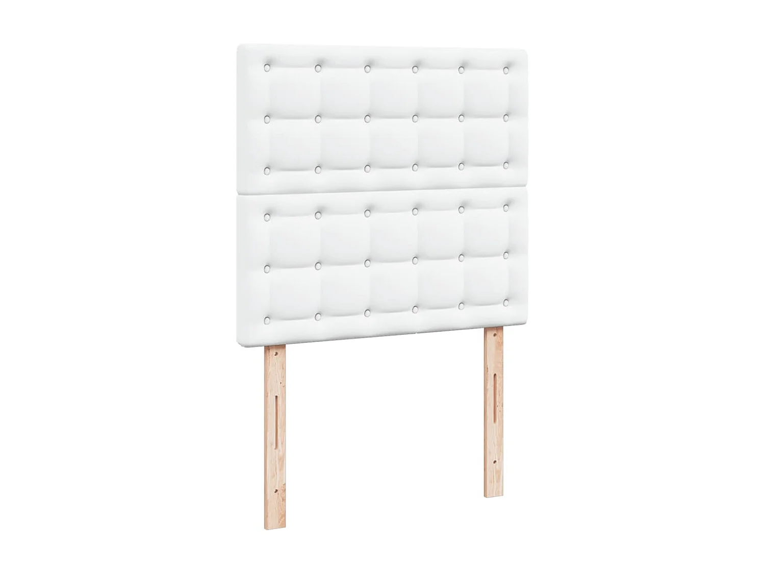 Cama box spring con colchón cuero sintético blanco 100x200 cm