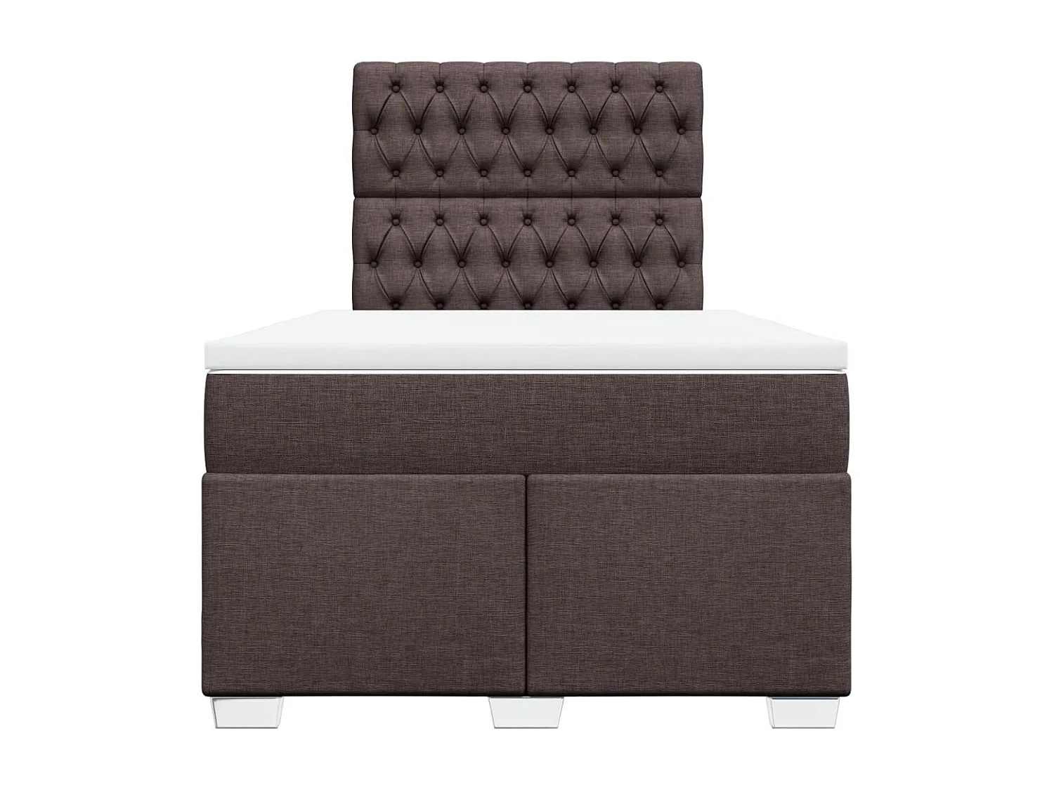 Cama box spring con colchón tela marrón oscuro 120x190 cm
