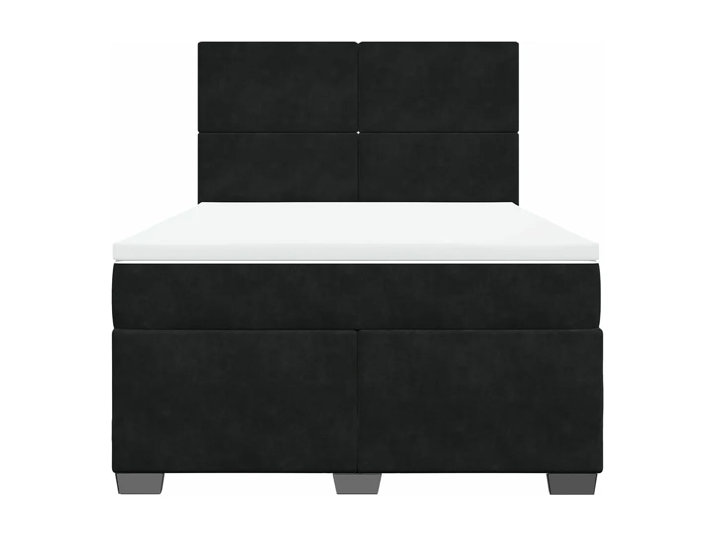 Giroletto a Molle con Materasso Nero 140x190 cm in Velluto