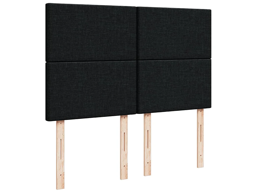 Sommier à lattes de lit avec matelas Noir 140x190 cm Velours