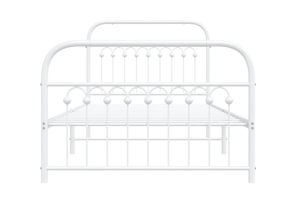 Bedframe met hoofd- en voeteneinde metaal wit 100x190 cm