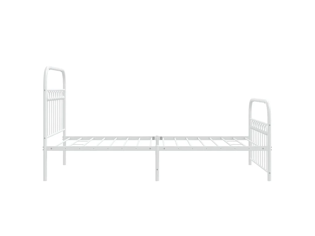 Bedframe met hoofd- en voeteneinde metaal wit 100x190 cm