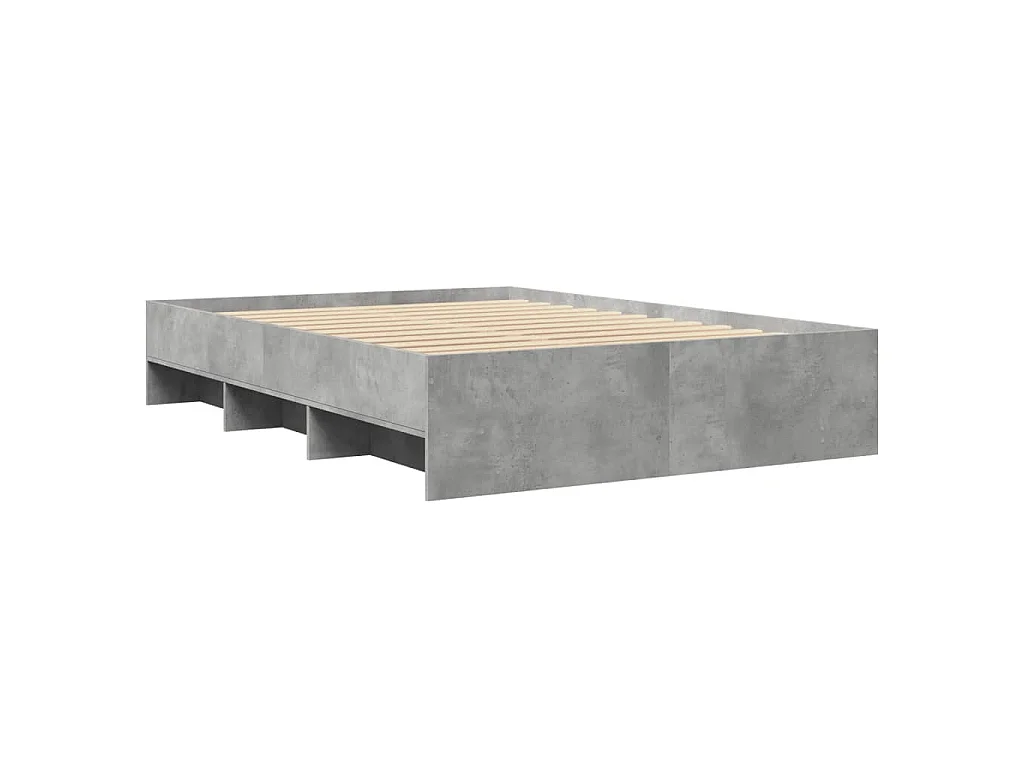 Bedframe bewerkt hout betongrijs 120x190 cm