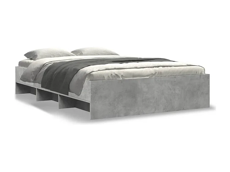 Cadre de lit sans matelas gris béton 120x190 cm bois ingénierie