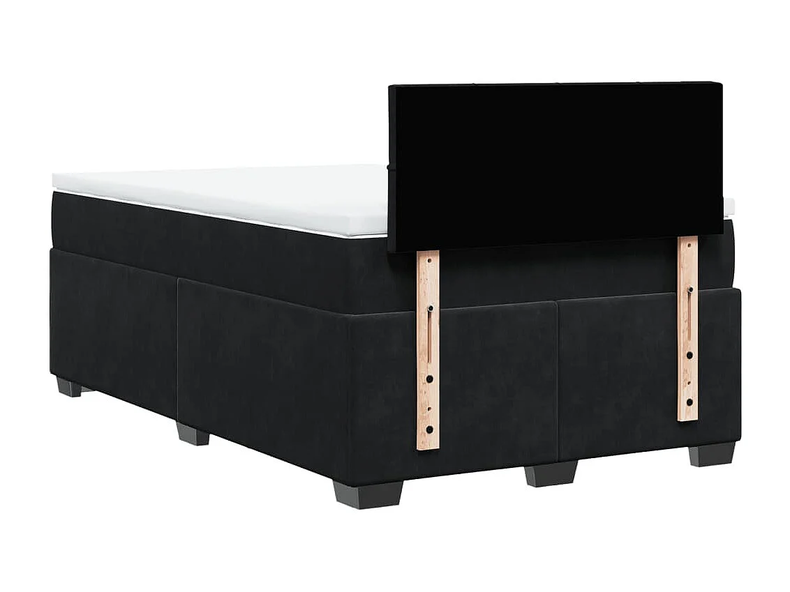 Sommier à lattes de lit avec matelas Noir 120x200 cm Velours