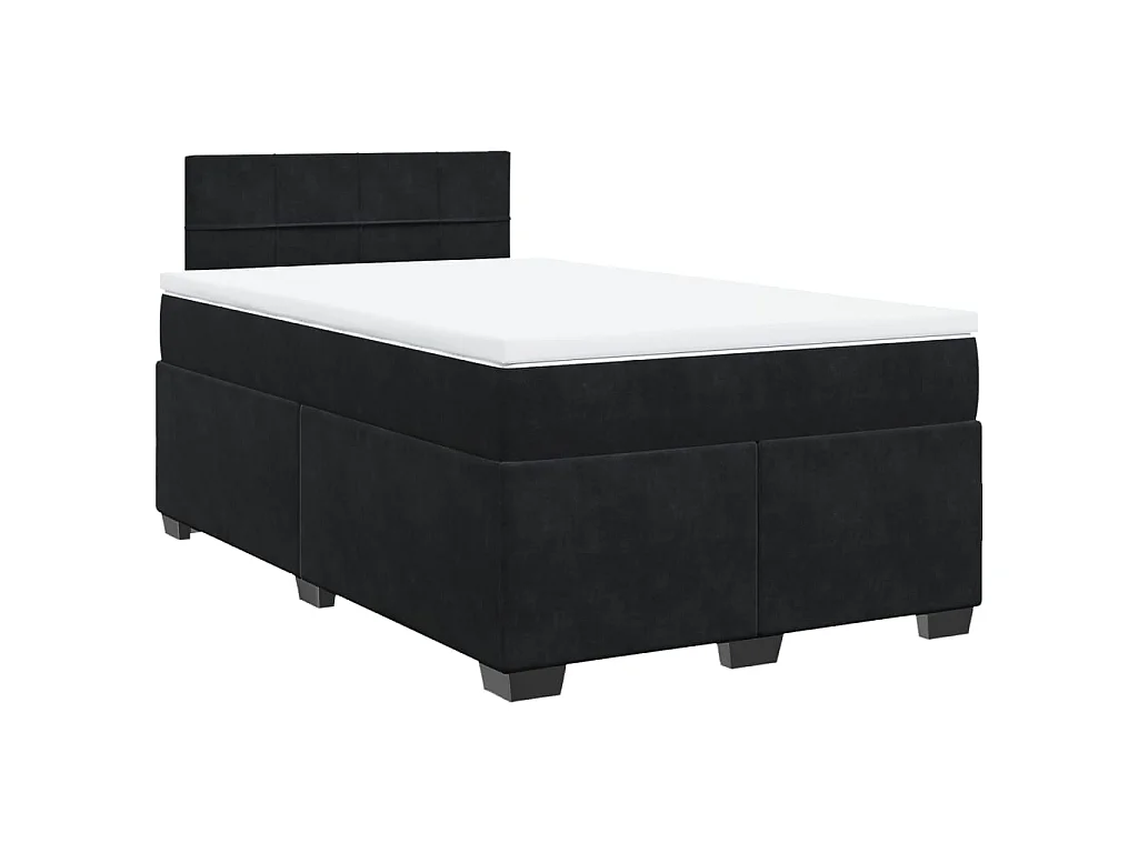 Boxspringbett mit Matratze Schwarz 120x200 cm Samt