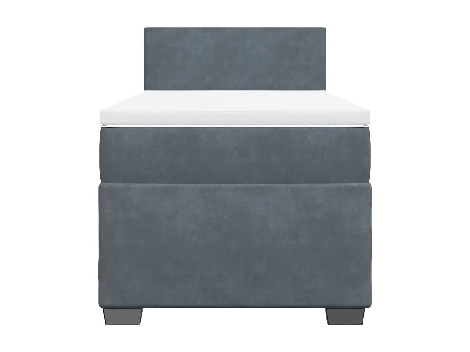 Giroletto a Molle con Materasso Grigio Scuro 80x200 cm Velluto