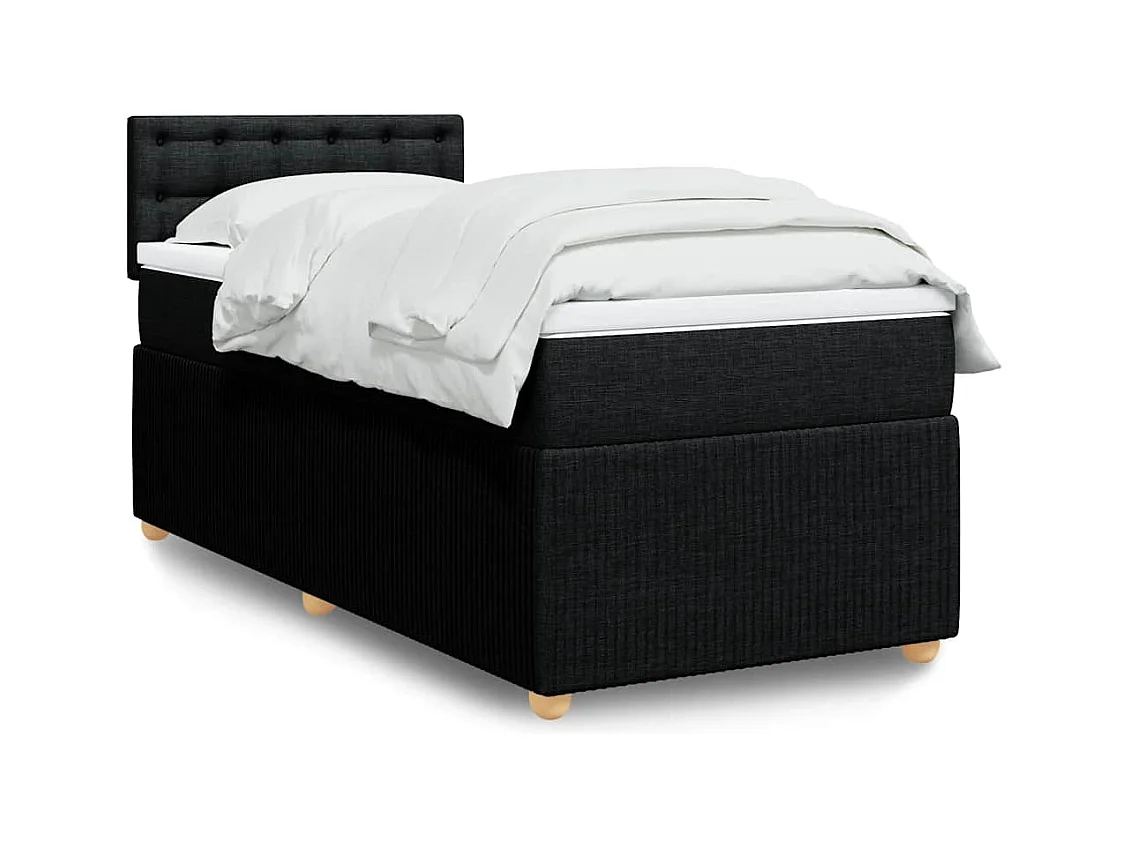 Boxspringbett mit Matratze Schwarz 90x190 cm Stoff